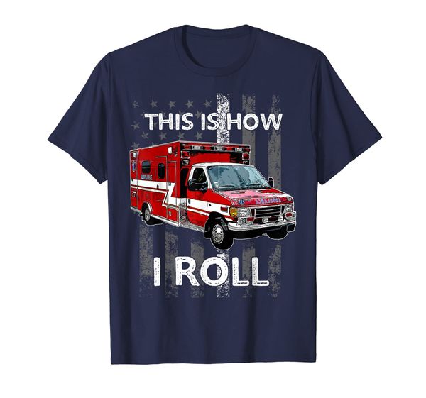 

this is how i roll emt paramedic ems ambulance shirt gift, White;black