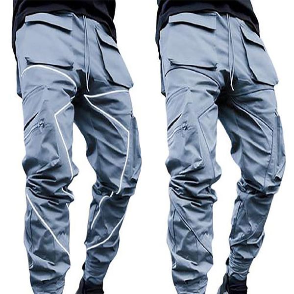 

men's pants 2021 mens fashion cargo loose streetwear trousers plus size male casual jogger sweatpants trouser kombinezon, Black