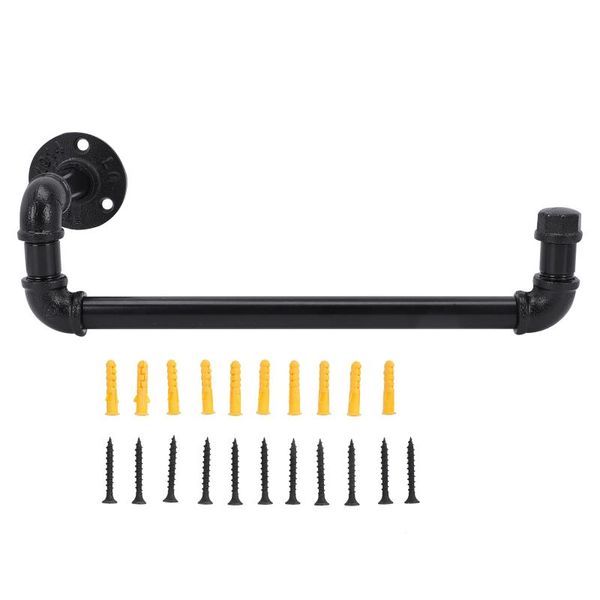 

hooks & rails industrial pipe towel bar heavy duty rustic style rack for bathroom