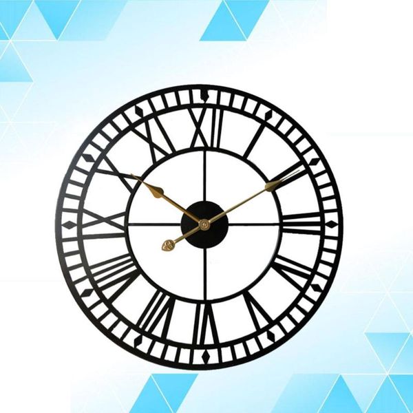 

1pc roman numerals clock wall hanging iron art time display pendant room arrangement clocks