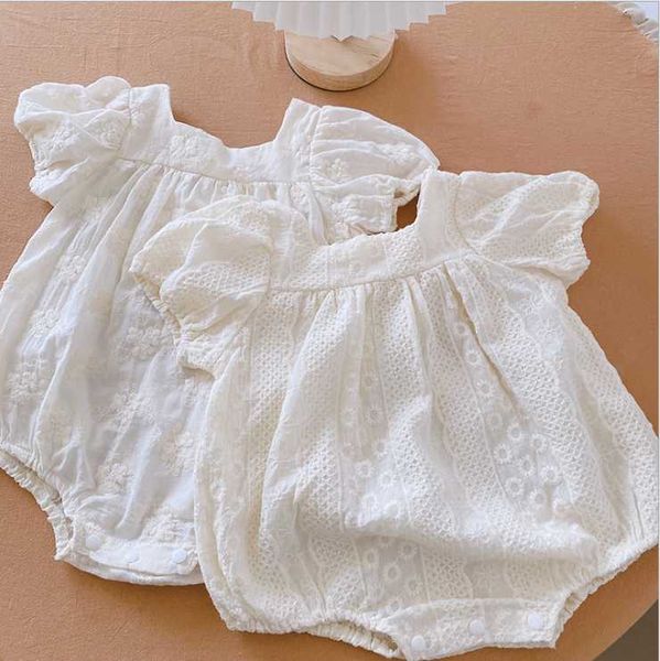 

rompers 2021 boys girls lace cotton summer babys jumpsuit, Blue