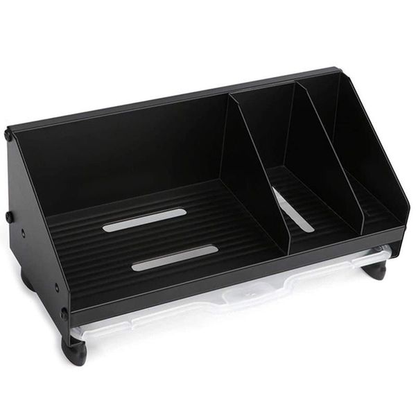 

kitchen storage & organization sink caddy organizer, sponge soap holder, counterrack with drain pan tray