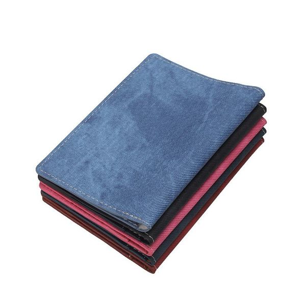 

card holders pu leather imitation denim passport case cover protection fashion casual s holder for men women, Brown;gray