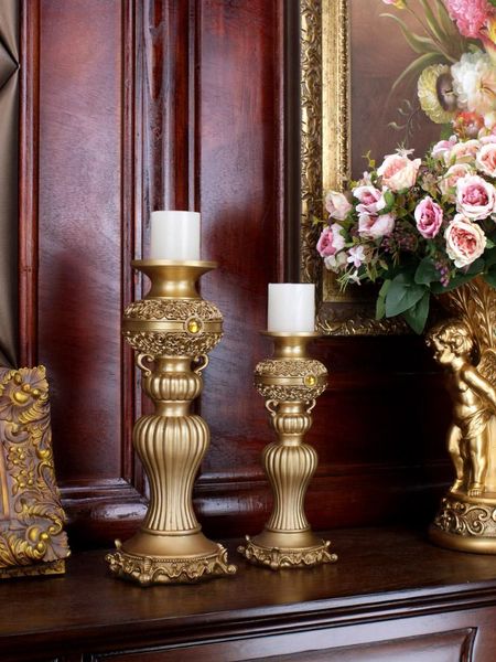 

candlestick furnishings retro golden living room wine cabinet tv household decorations exquisite gifts candle holders
