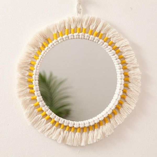 

mirrors wall art hanging mirror macrame decorative home makeup use farmhouse decor for el
