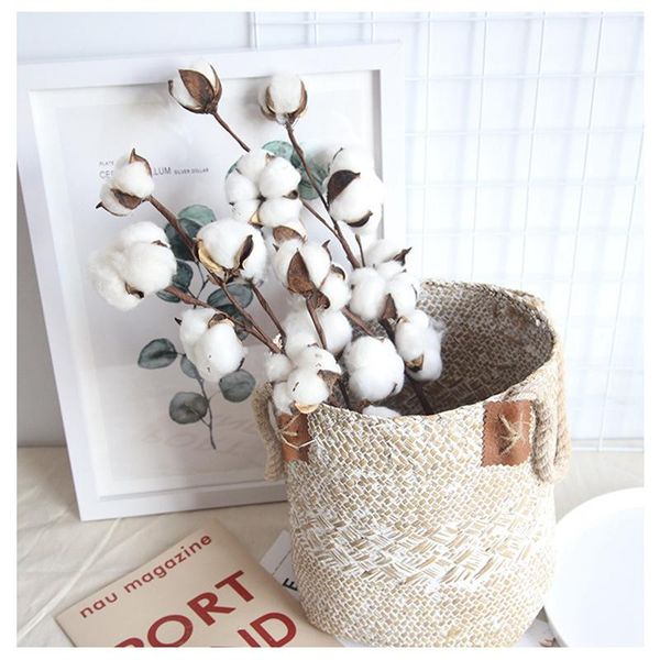 

decorative flowers & wreaths naturally dried cotton flower artificial plants floral branch vase s for wedding party decoration fake home dec