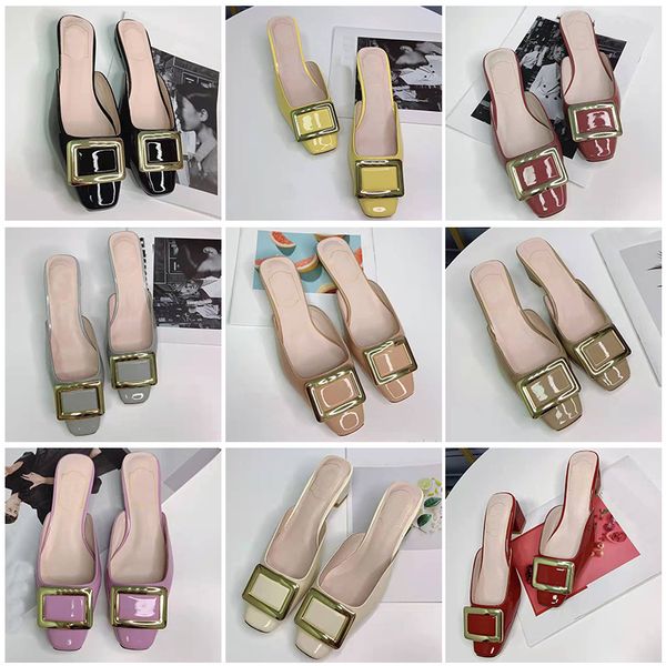 

classic square deduction dress sandals shoes summer simple women's high heels square head half-drag multi-color optional, Black