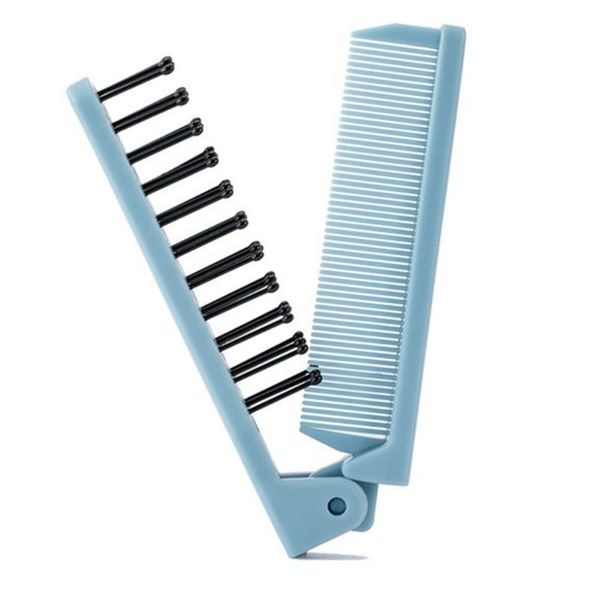 

hair brushes practical portable travel comb foldable carry-on for straight and curly anti-static makeup, Silver