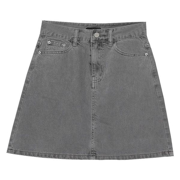 

skirts basic a-line short denim skirt women 100% cotton solid s,m,l, Black
