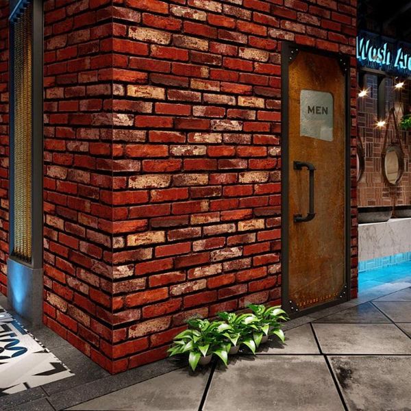 

wallpapers movable brick stone wallpaper anti-rust red texture contact paper peeling and self-adhesive
