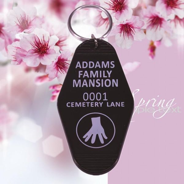 

keychains the addams family mansion wednesday scooby-doo movies thing morticia black motel el room key tag ring fob spooky keychain, Silver