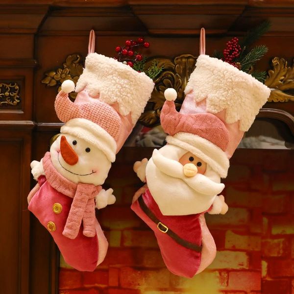 

christmas decorations year stocking santa claus boots snowman socks elk xmas gift candy bags calcetines navidad decoration