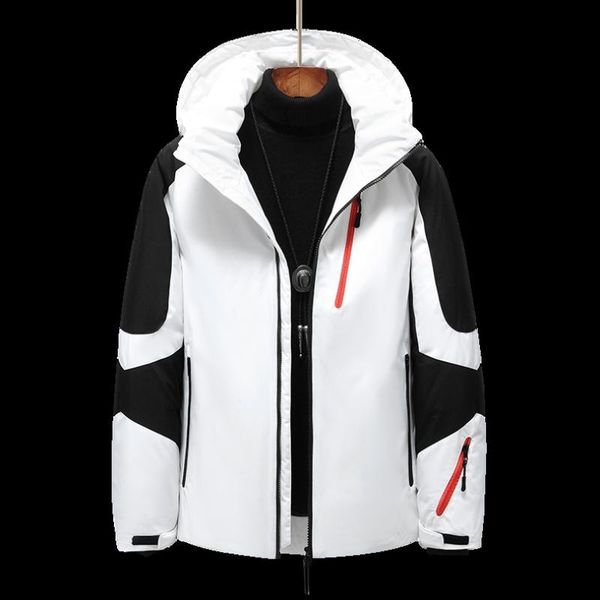 

men's down & parkas classic winter warm jacket hooded jackets youth trend coat outwear, Black