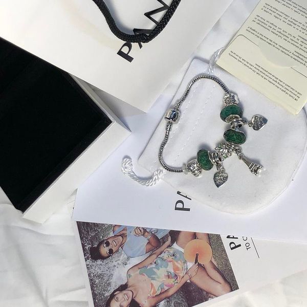 

pan luxury love bracelet women designer jewelry strands bracelets beaded snake chain brand charm alloy diamond original box, Black