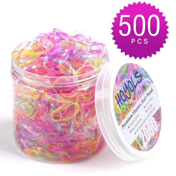 

hair accessories 500pcs/box cute girls colorful disposable rubber bands gum for ponytail holder baby elastic kids, Slivery;white
