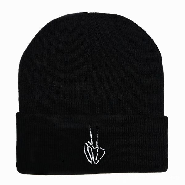 

halloween autumn winter men's and women's ghost claw embroidered knitted headgear travel warm hip hop woolen hat, Blue;gray