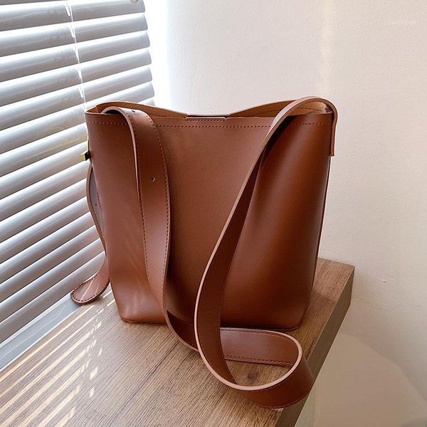 

evening bags vintage elegant bucket shoulder bag lady tote large capacity shopping handbags all-match solid female