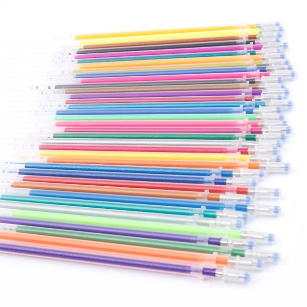 

refills 36 colors/set flash gel pen colors full shinning ink drawing paniting cn gift, Black;red
