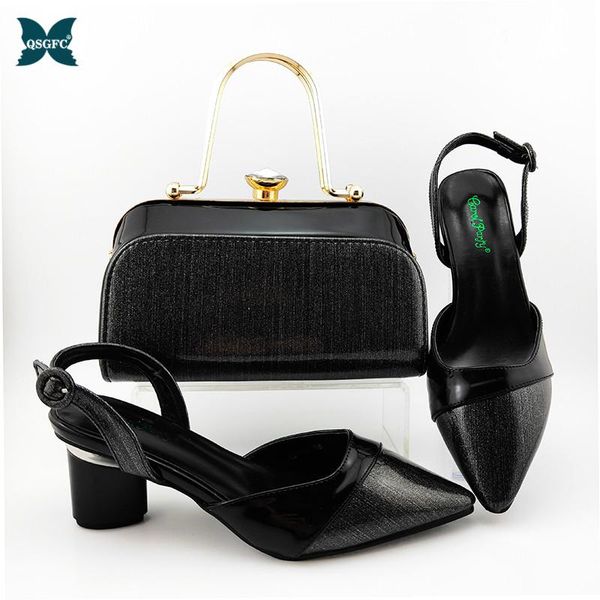 

dress shoes fashion women and bag set in italy matching decorated with rhinestone nigerian bags, Black