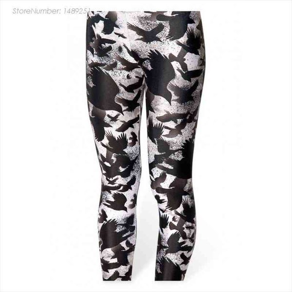 

2015 autumn fashion crow digital printing women leggings, Black