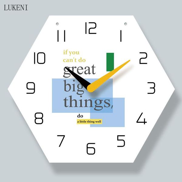 

wall clocks inspirational motto hexagonal 14-inch lanyard clock home decor