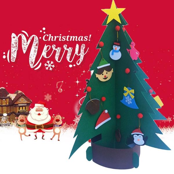 

christmas decorations diy felt 3d tree decoration with hanging ornaments kids year gifts handmade holiday party decor