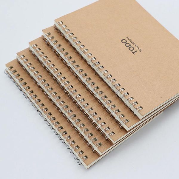

notepads daily planner notebook time arrangement spiral kraft schedule writing book everyday to do list journal, Purple;pink