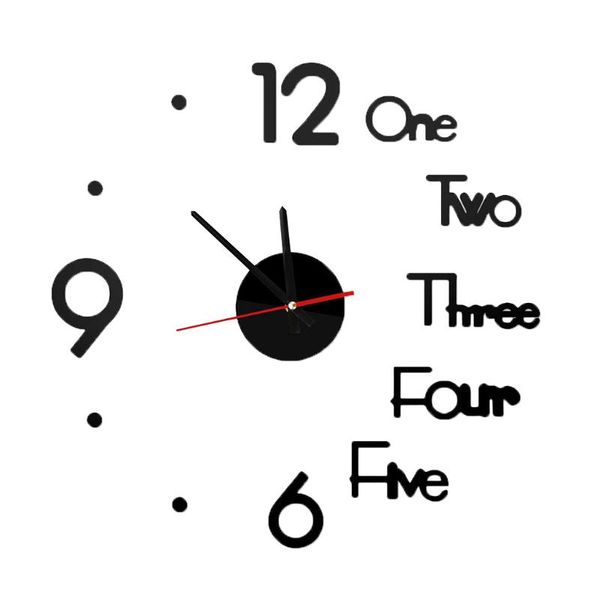 

wall sticker clock self-adhesive frameless modern art clocks