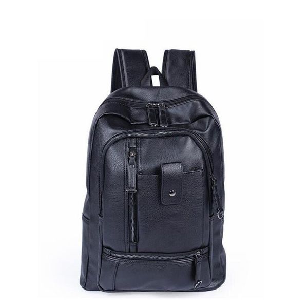 

backpack men's men pu leather for teenagers casual backpacks large capacity lapbag luxury travel bags