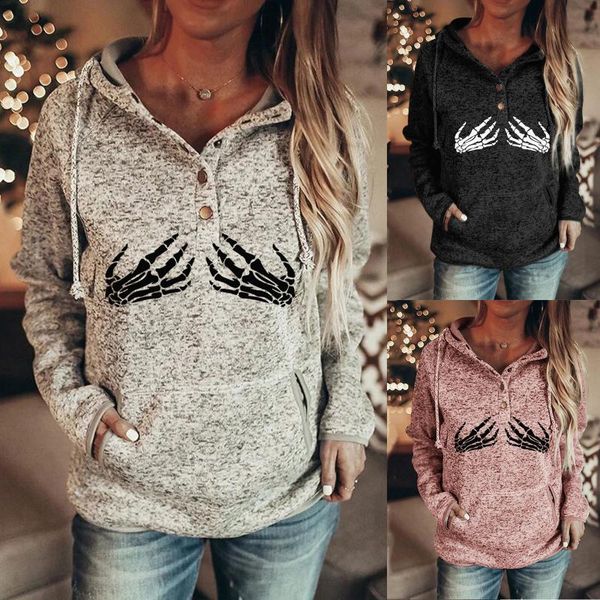 

women's hoodies & sweatshirts halloween ladies trendy casual women fashion print hoodie sweatshirt long sleeve comfortable pullover, Black