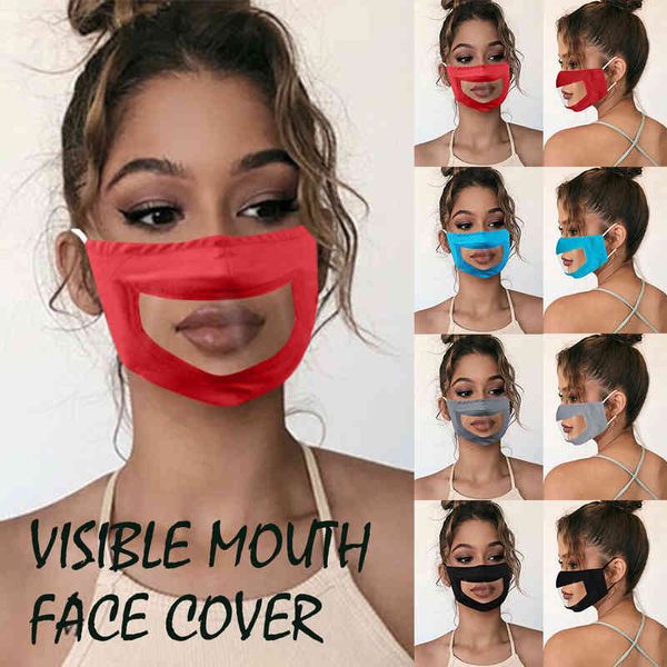 

anti lip fog transparent pet printed mask deaf mute solid color
