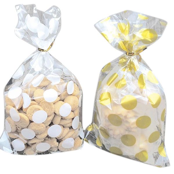 

hanging baskets candy bag resealable gripseal bags for cookie,cake,chocolate,candy,snack wrapping good bakery party with stickers, 200 pack