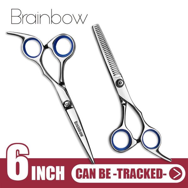 

hair scissors brainbow 6 inch cutting thinning styling tool stainless steel salon hairdressing shears regular flat teeth blades