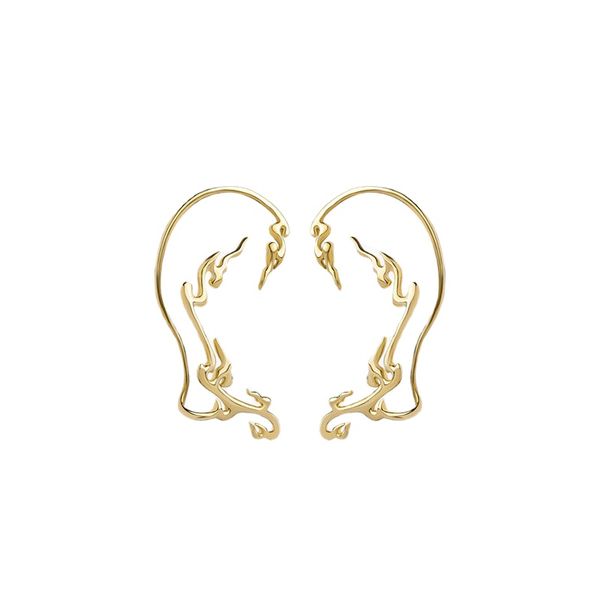 

luxury pirate ship silver jewelry flame silver earrings female cool senior light luxury minority design sense net red pop earrings trend