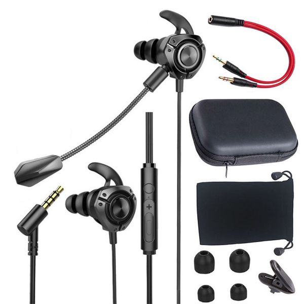 

gamer headset wired gaming earbuds 3.5mm plug earphone noise cancelling stereo with detachable mic headset for phone pc ps4 xbox