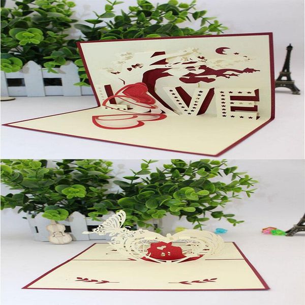 

greeting cards love 3d up valentines day gift postcard with envelope stickers wedding invitation anniversary for her