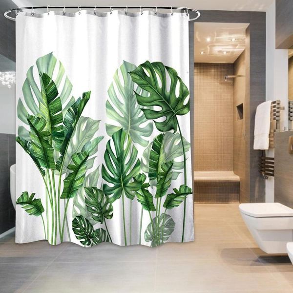 

shower curtains modern 3d printing forest curtain green plant tree landscapebath waterproof with hooks