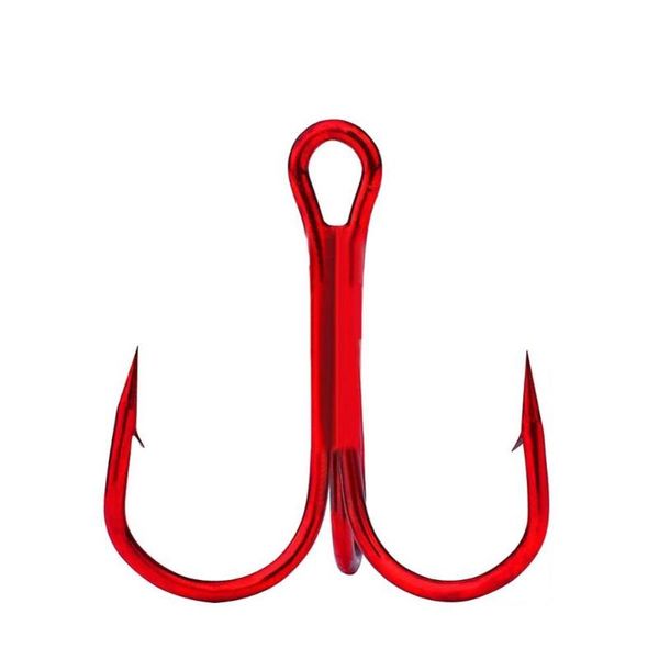 

100pcs carbon steel fishing treble hooks baits holder fishhooks 2/4/6/8/10#