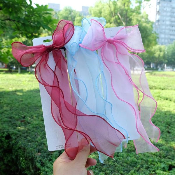 

hair accessories 2pcs/set children cute colors ribbon lace bow ornament bands girls lovely sweet rubber rope tie kids, Slivery;white