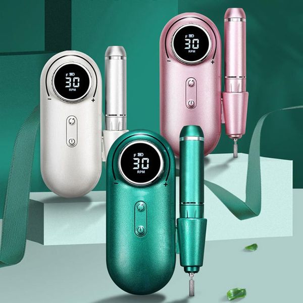 

nail drill & accessories 30000 rpm 25w rechargeable machine portable electric nails equipment for manicure pedicure cutter salon