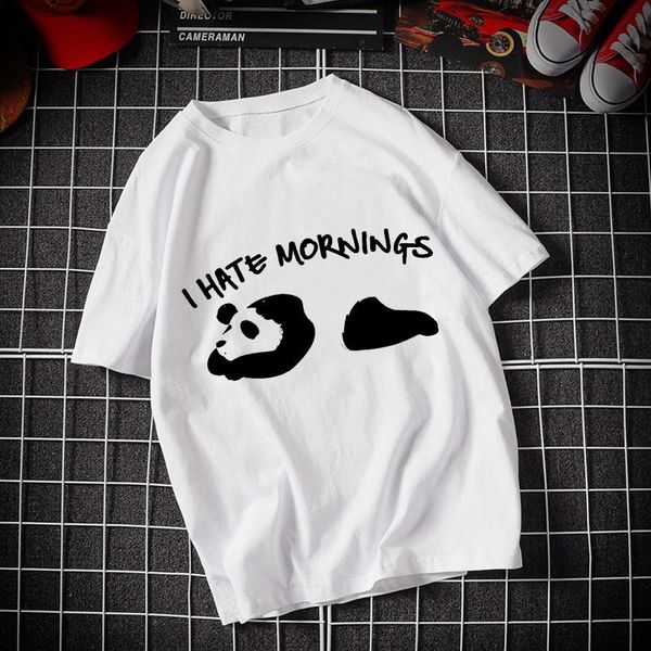 

women's t-shirt fashion cartoon panda pattern t shirt women lovely print short sleeved o-neck vintage vogue ullzang tshirt harajuku, White