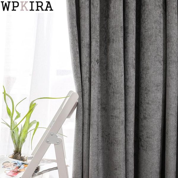 Cortina cortinas espessas chenille blackout quarto sólido drapejar sala de estar francês janelas tecido shade blinds s599 # 40