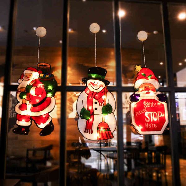 

christmas led suction cup window hanging lamp decoration atmosphere scene