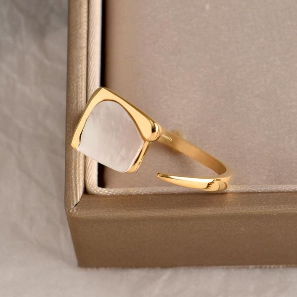 

wedding rings 316l stainless steel fadeles fritillery light luxury senior sense ring mori ins cold wind niche design air quality tide, Slivery;golden