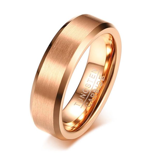 

wedding rings simple men's ring tungsten band rose gold color masurface classic casual male jewelry, Slivery;golden