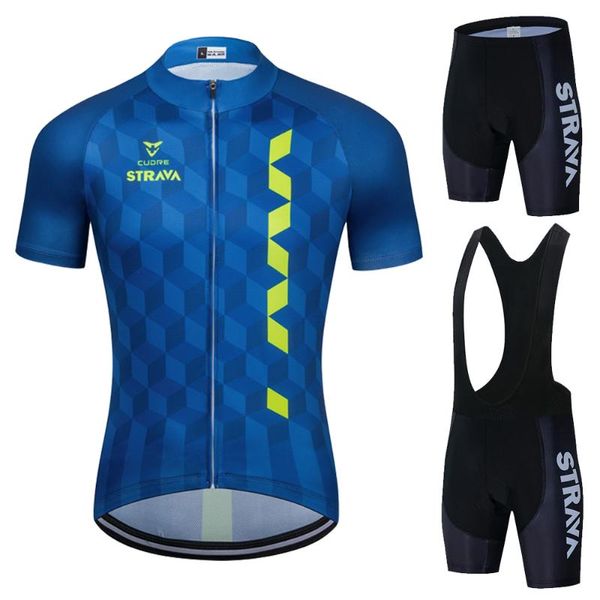 Abbigliamento da ciclismo Uomo Jersey Set 2021 Bicicletta Corta MTB Pantaloncini con bretelle da bici Abbigliamento da uomo Set da corsa