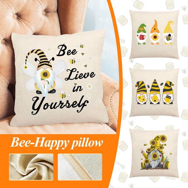 

pillow case simple and stylish honeybees decorative square cushion cover cases for sofa couch bedroom