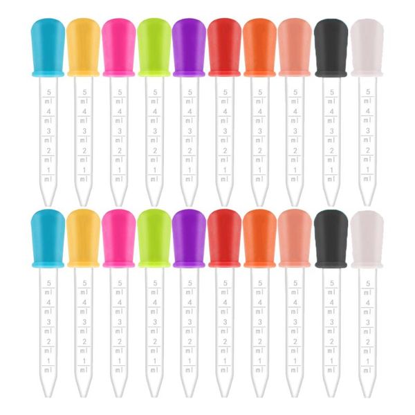 

lab supplies 20pcs 5ml liquid droppers silicone plastic pipettes with bulb tip for children kids science candy gummy molds crafts