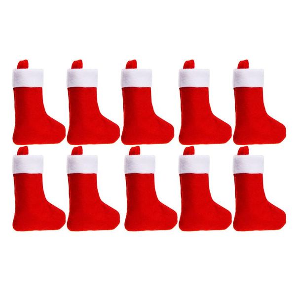 

christmas decorations 10pcs personalised red stocking home holiday party santa claus sock gift kids candy bag room decoration