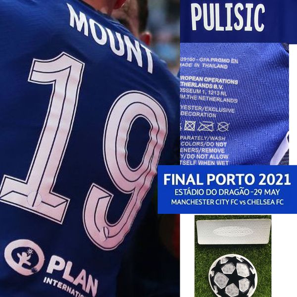 

american college football wear final porto 2021 havertz kante mount giroud match worn player issue with matchdetails, Black